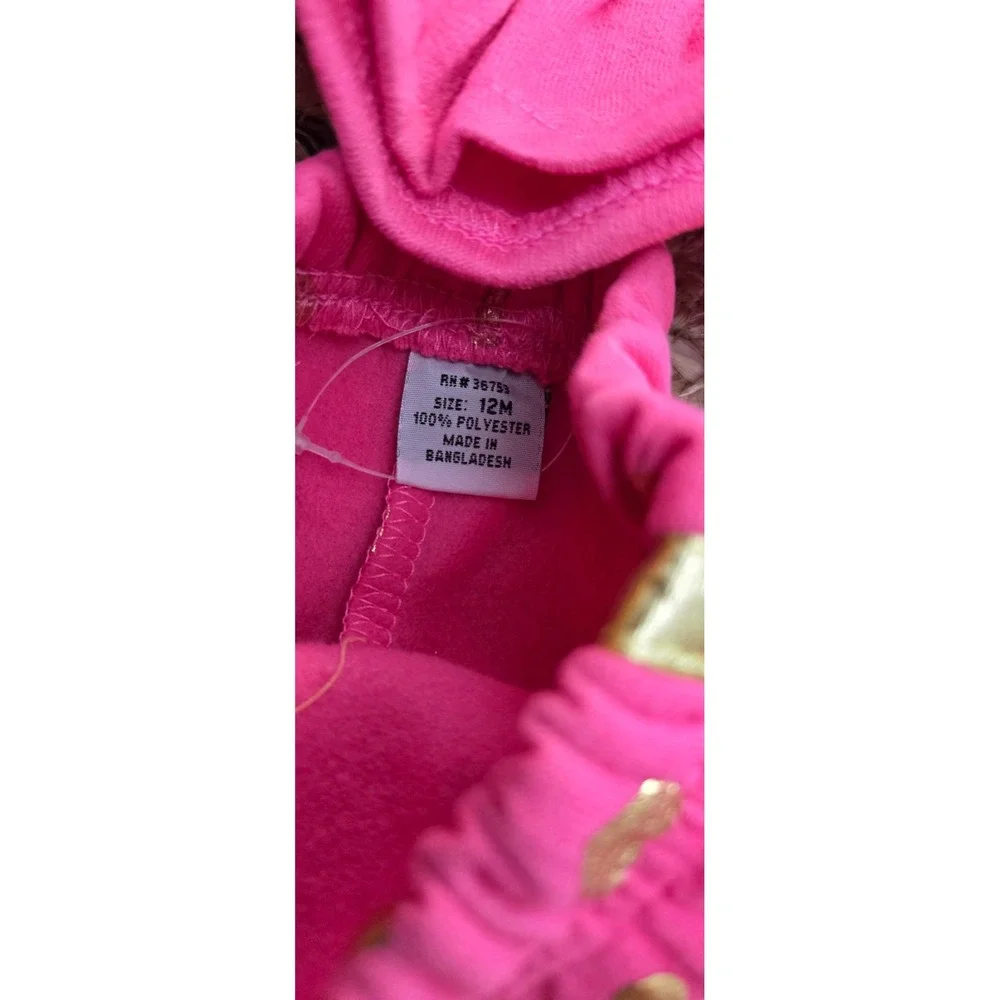 Real Love Pink Long sleeve and Pants with‎ Heart Spotted Size 12 months NWT
